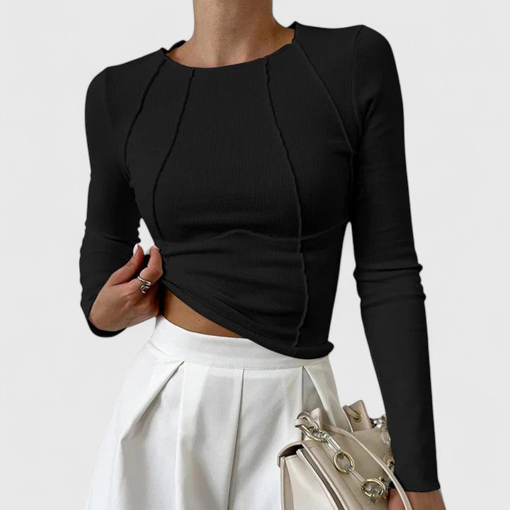 Rozminda | Women's Long Sleeve Top with Casual Everyday Elegant Layering Chic
