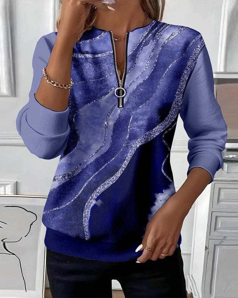 Half-Zip | Women's Cotton Round-Neck Half-Zip Sweatshirt Pullover with Knit for Winter