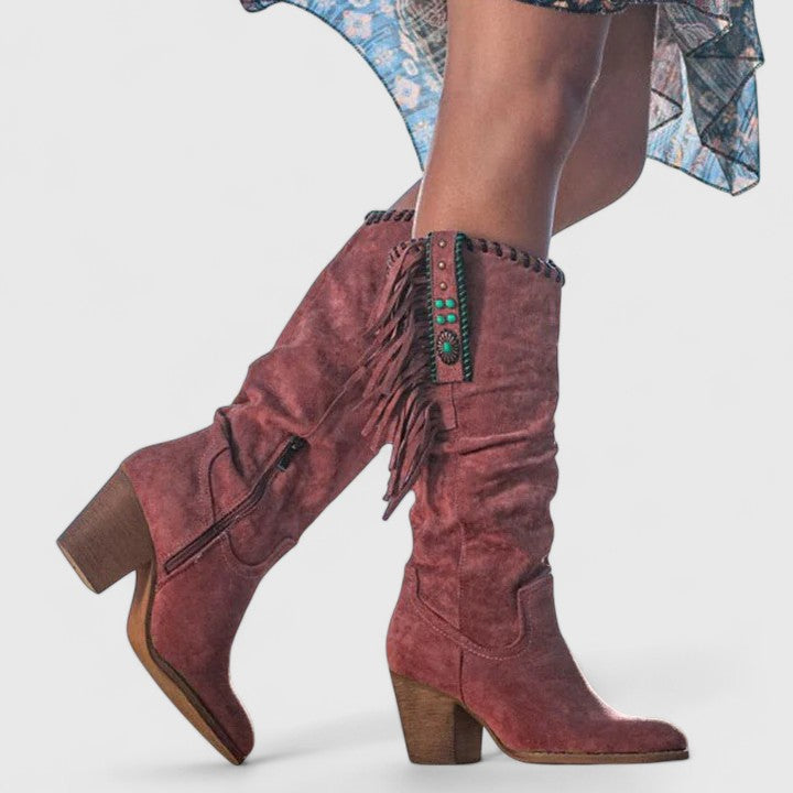 Indie | Women's Block Heeled Boots with Comfortable Casual Everyday Walking Lightweight