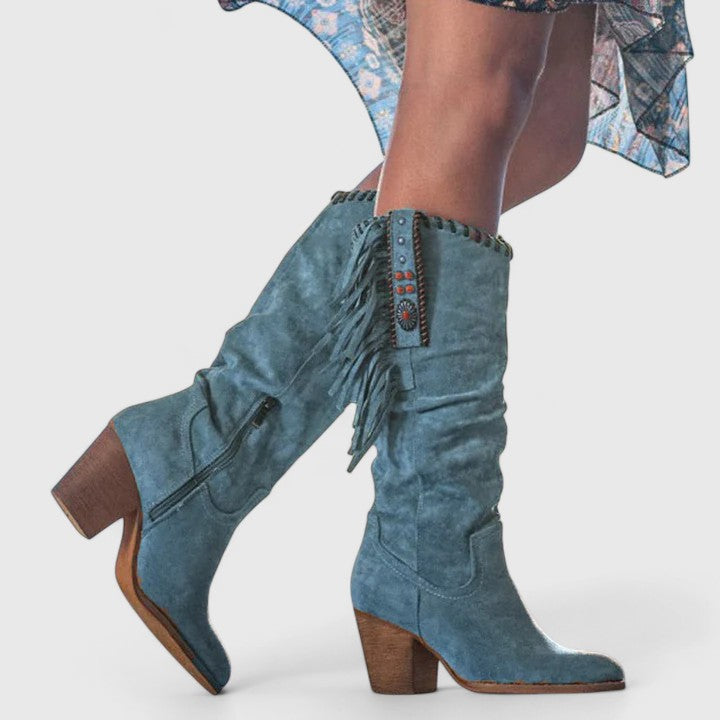 Indie | Women's Block Heeled Boots with Comfortable Casual Everyday Walking Lightweight