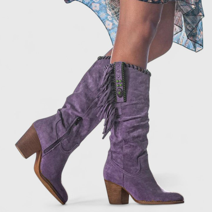 Indie | Women's Block Heeled Boots with Comfortable Casual Everyday Walking Lightweight