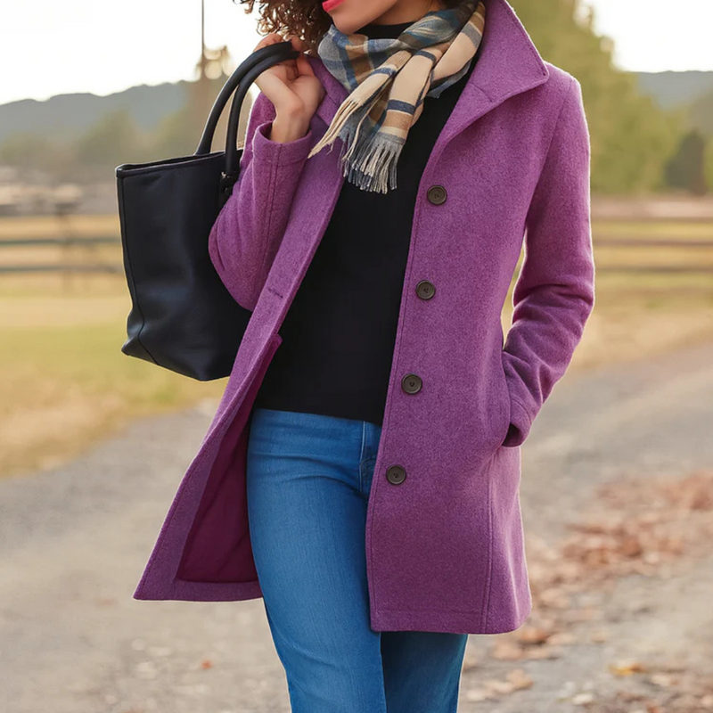 Connie | Women's Coat with Button-Front Lightweight Casual Everyday Layering
