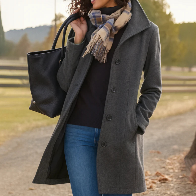 Connie | Women's Coat with Button-Front Lightweight Casual Everyday Layering