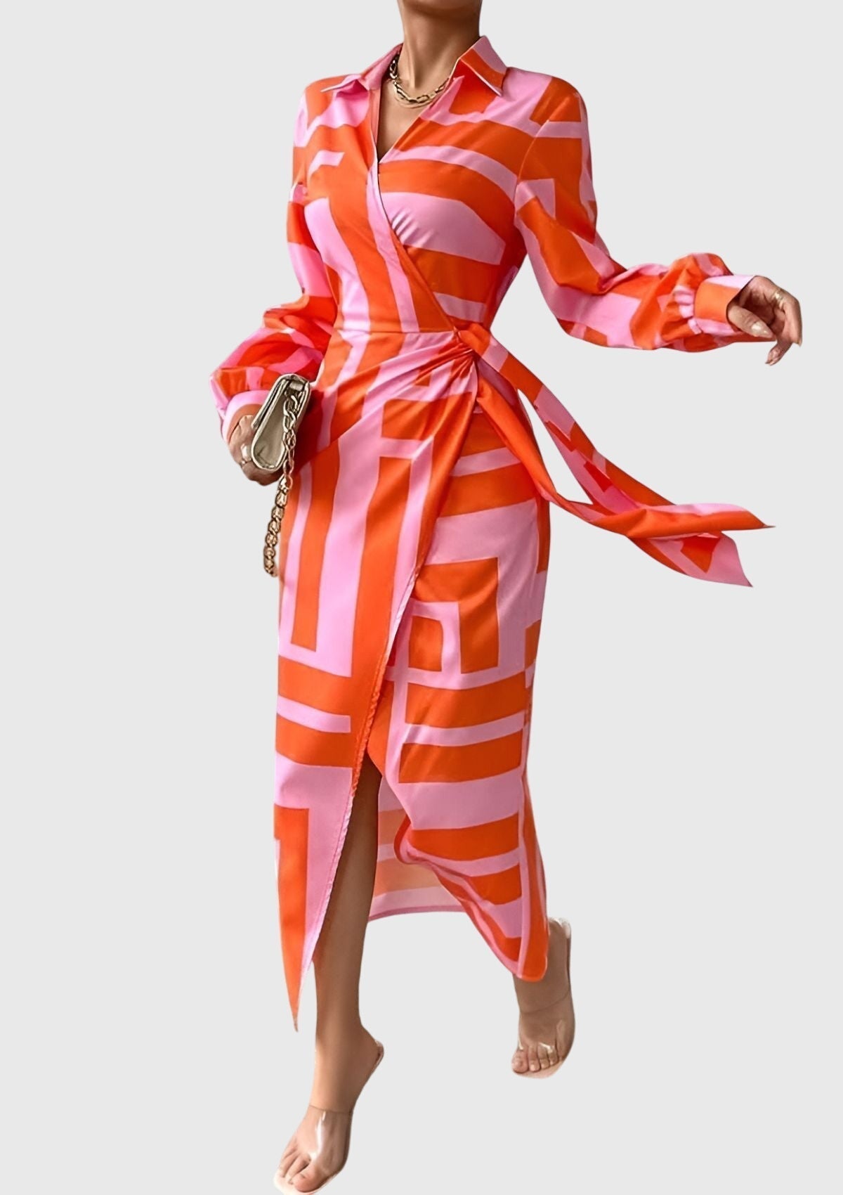Everly | Women's Wrap Dress with Print Elegant Everyday Casual Chic Flattering