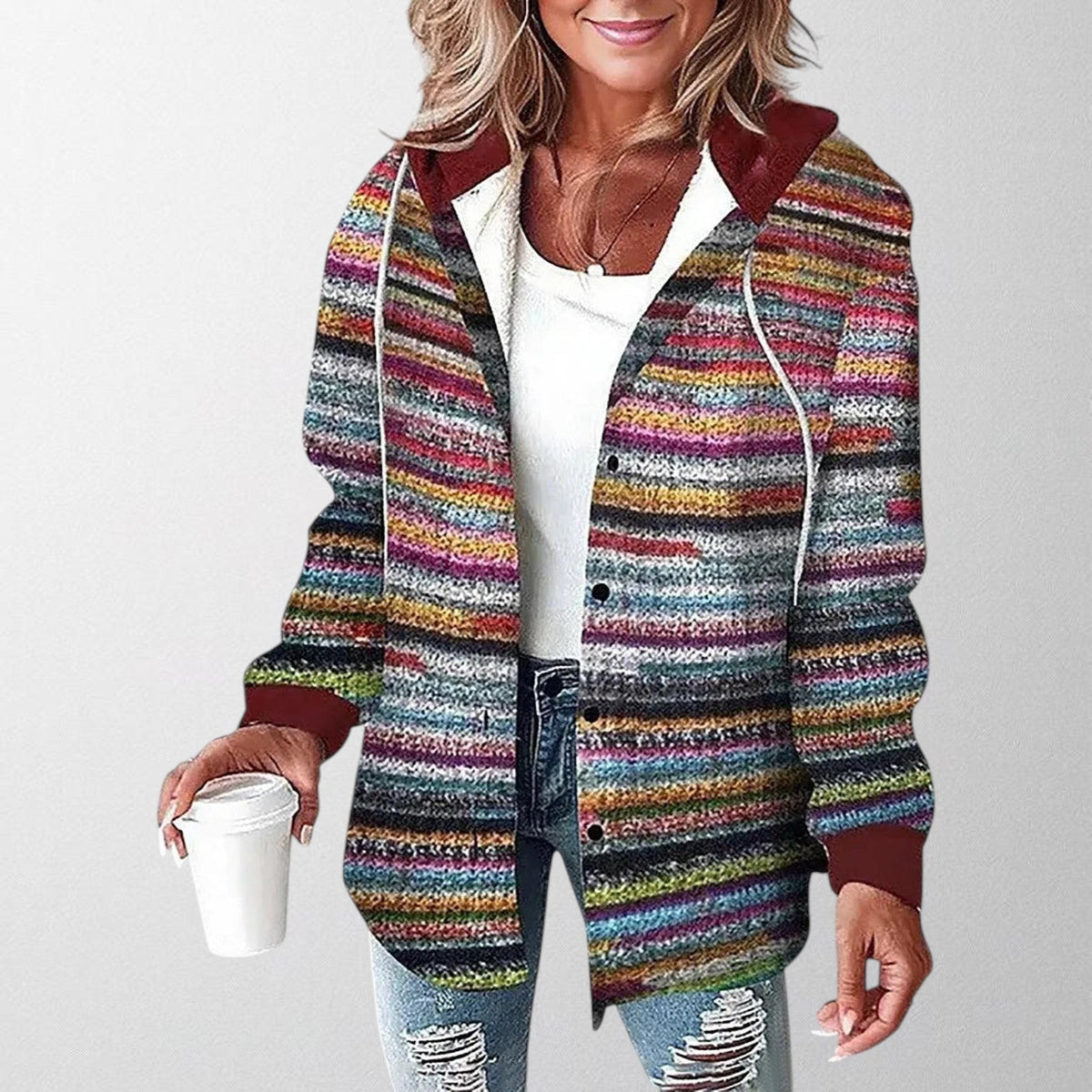 Saskia | Women's Olivia Jacket with Hooded Lightweight Casual Everyday for Layering