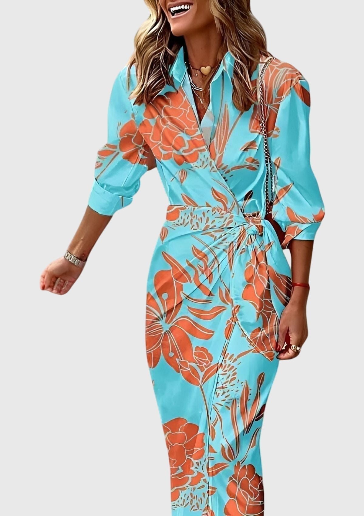 Everly | Women's Wrap Dress with Print Elegant Everyday Casual Chic Flattering