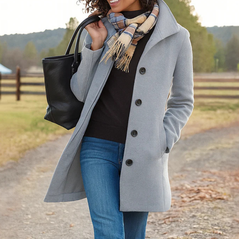Connie | Women's Coat with Button-Front Lightweight Casual Everyday Layering