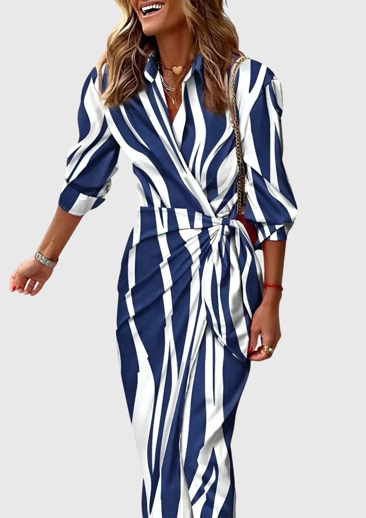 Everly | Women's Wrap Dress with Print Elegant Everyday Casual Chic Flattering