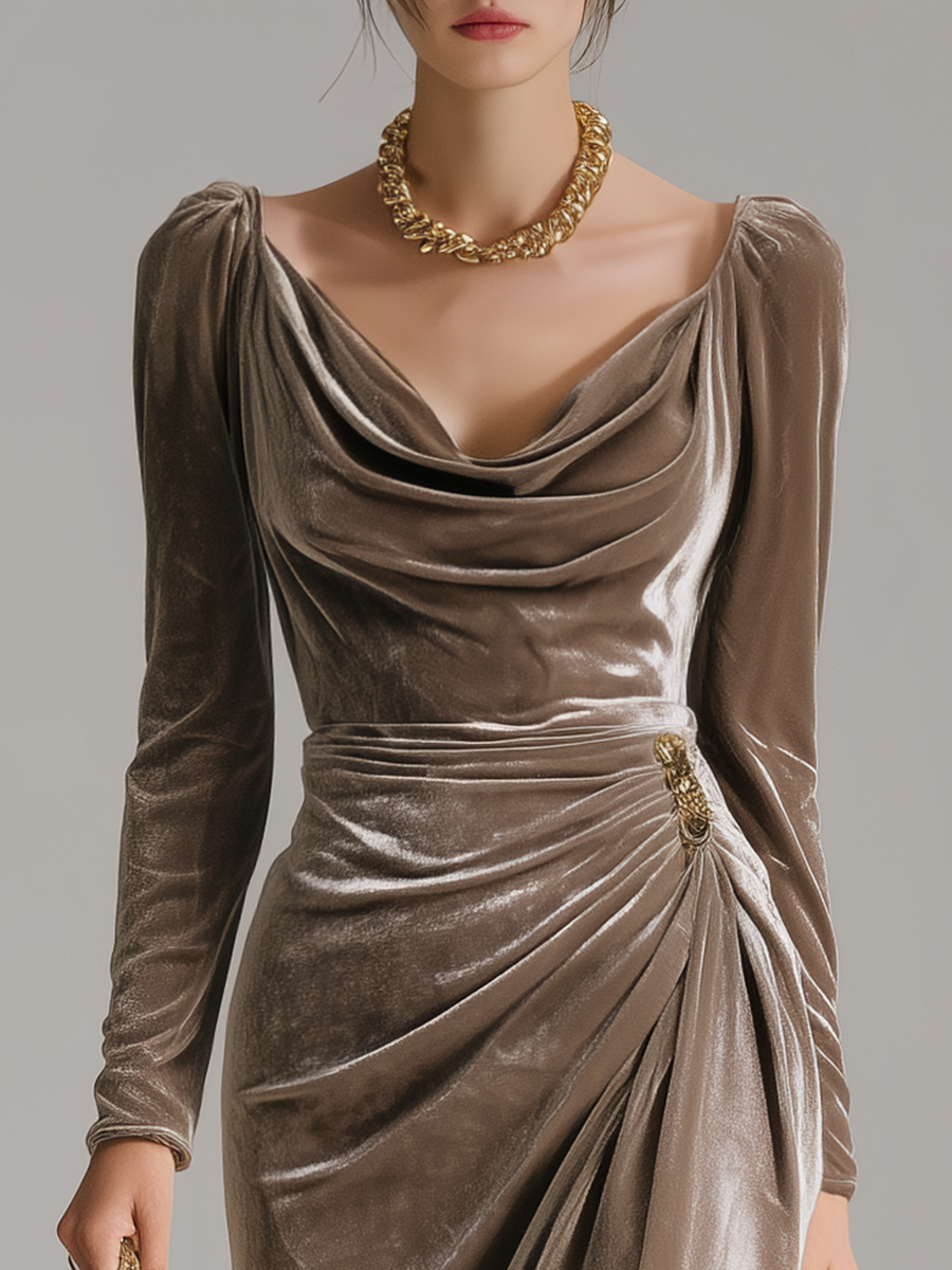 Mykah | Women's Midi Dress Gown with Elegant Everyday Casual for Formal