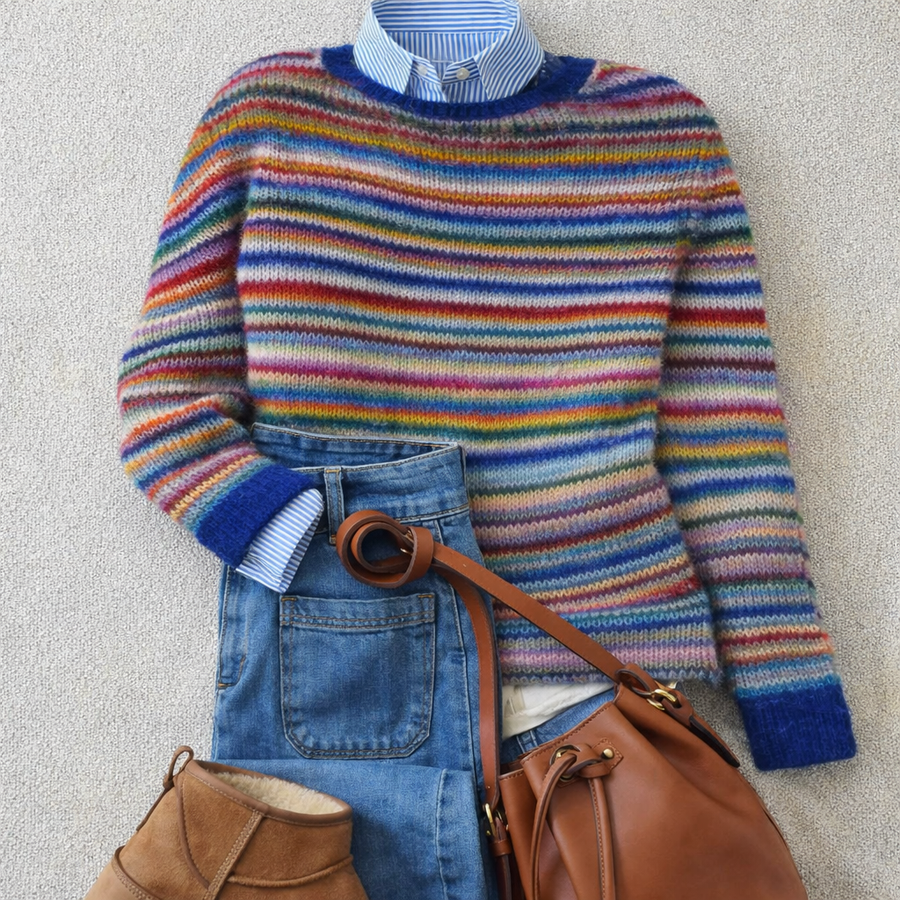 Megan | Women's Ribbed Knit Nordic Sweater Pullover with Cozy Soft Long-Sleeve