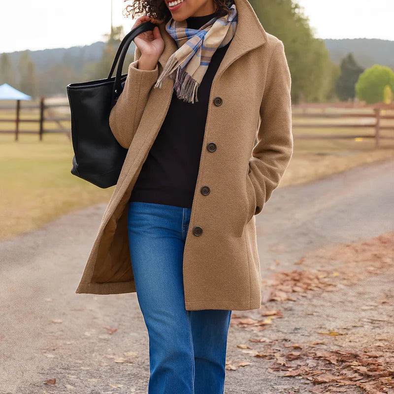 Connie | Women's Coat with Button-Front Lightweight Casual Everyday Layering