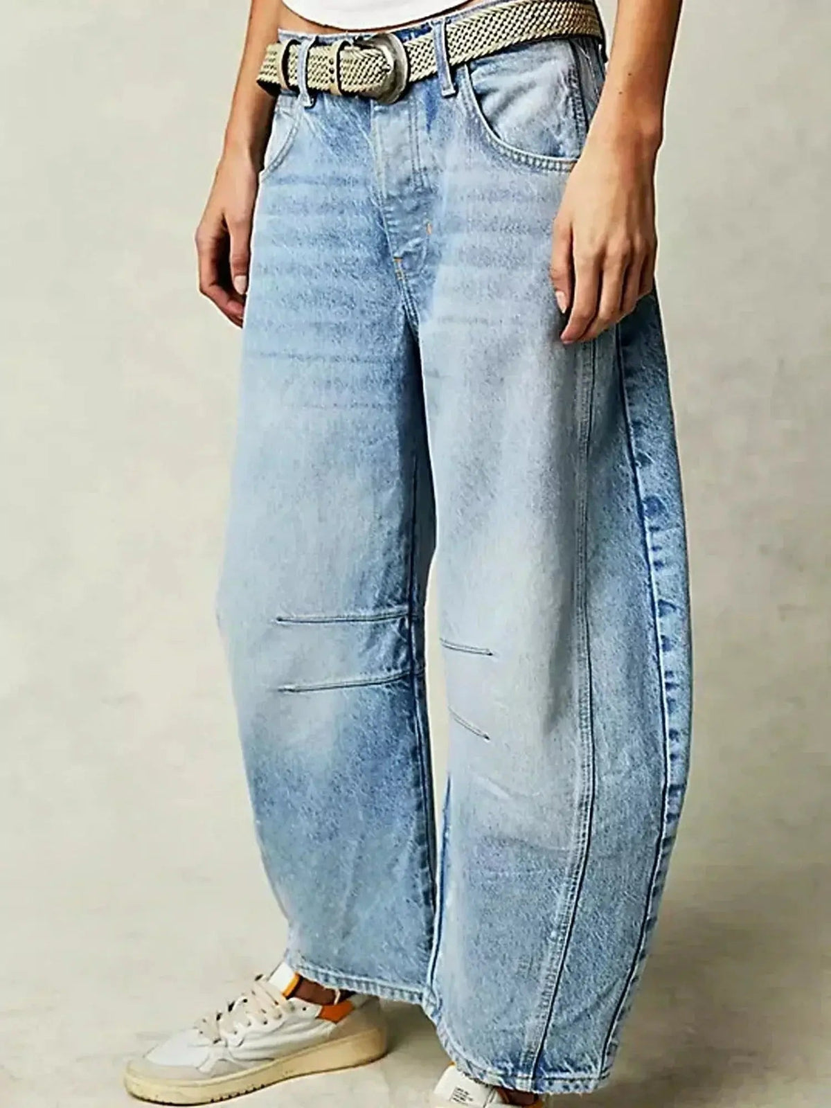 Lieke | Women's Wide Leg High Waisted Denim Jeans Animal Print Straight