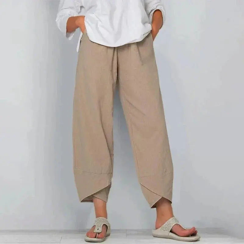 Fenna | Women's Cropped Wide Leg Trousers Summer with Casual Everyday Comfortable