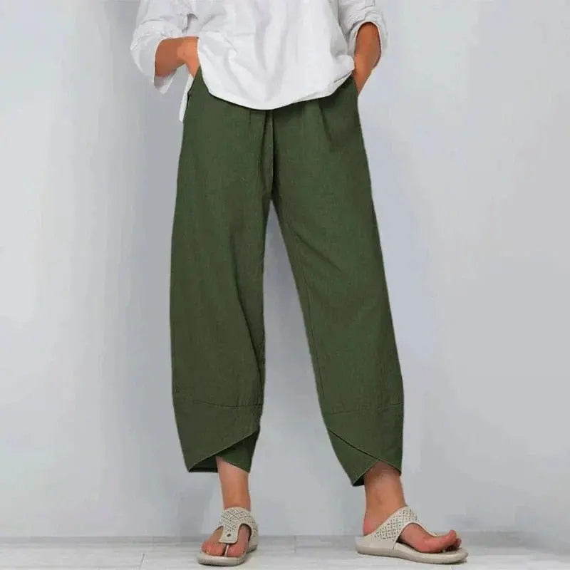 Fenna | Women's Cropped Wide Leg Trousers Summer with Casual Everyday Comfortable