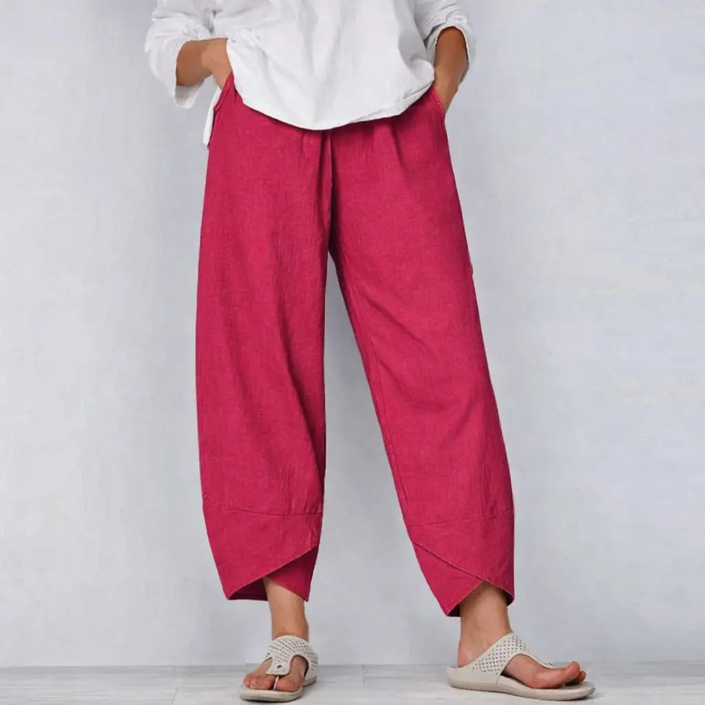 Fenna | Women's Cropped Wide Leg Trousers Summer with Casual Everyday Comfortable