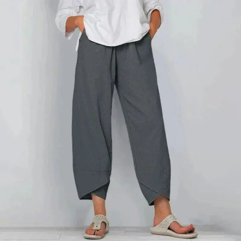 Fenna | Women's Cropped Wide Leg Trousers Summer with Casual Everyday Comfortable
