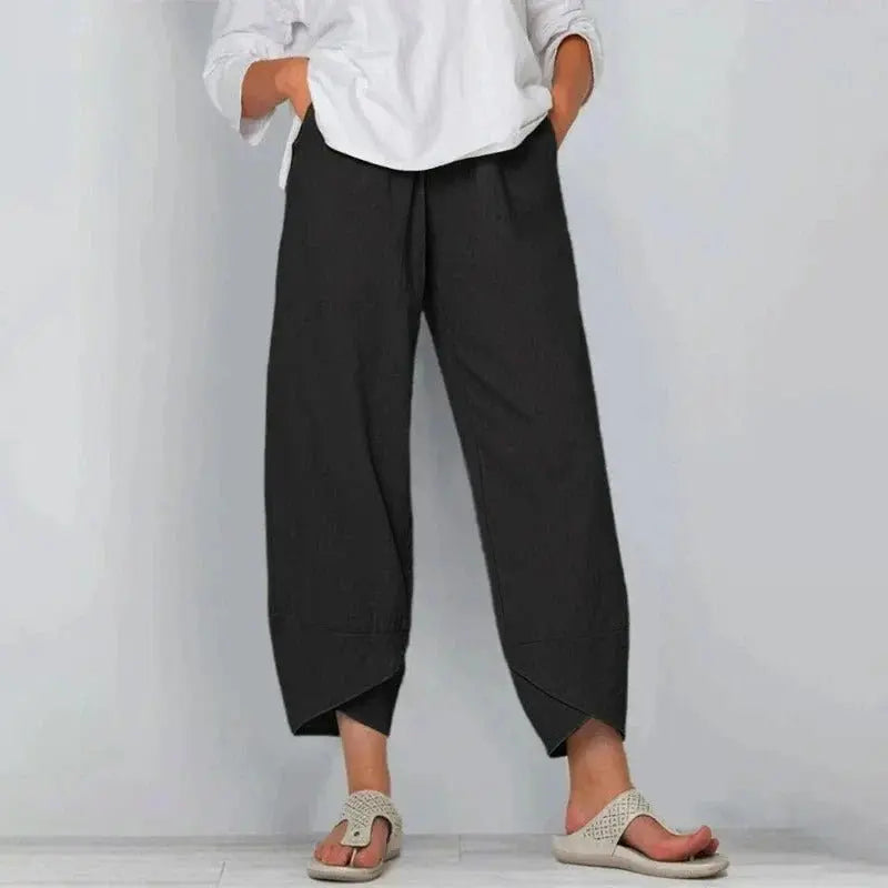 Fenna | Women's Cropped Wide Leg Trousers Summer with Casual Everyday Comfortable