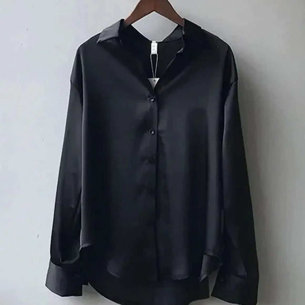 Florence | Women's Long Sleeve Button Down Satin Blouses with Silk for Evening