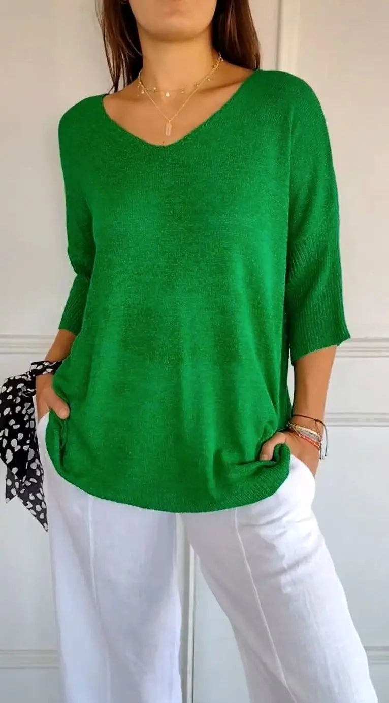 Esmee | Women's Longline V Neck Knit Tunic Top with Casual for Evening