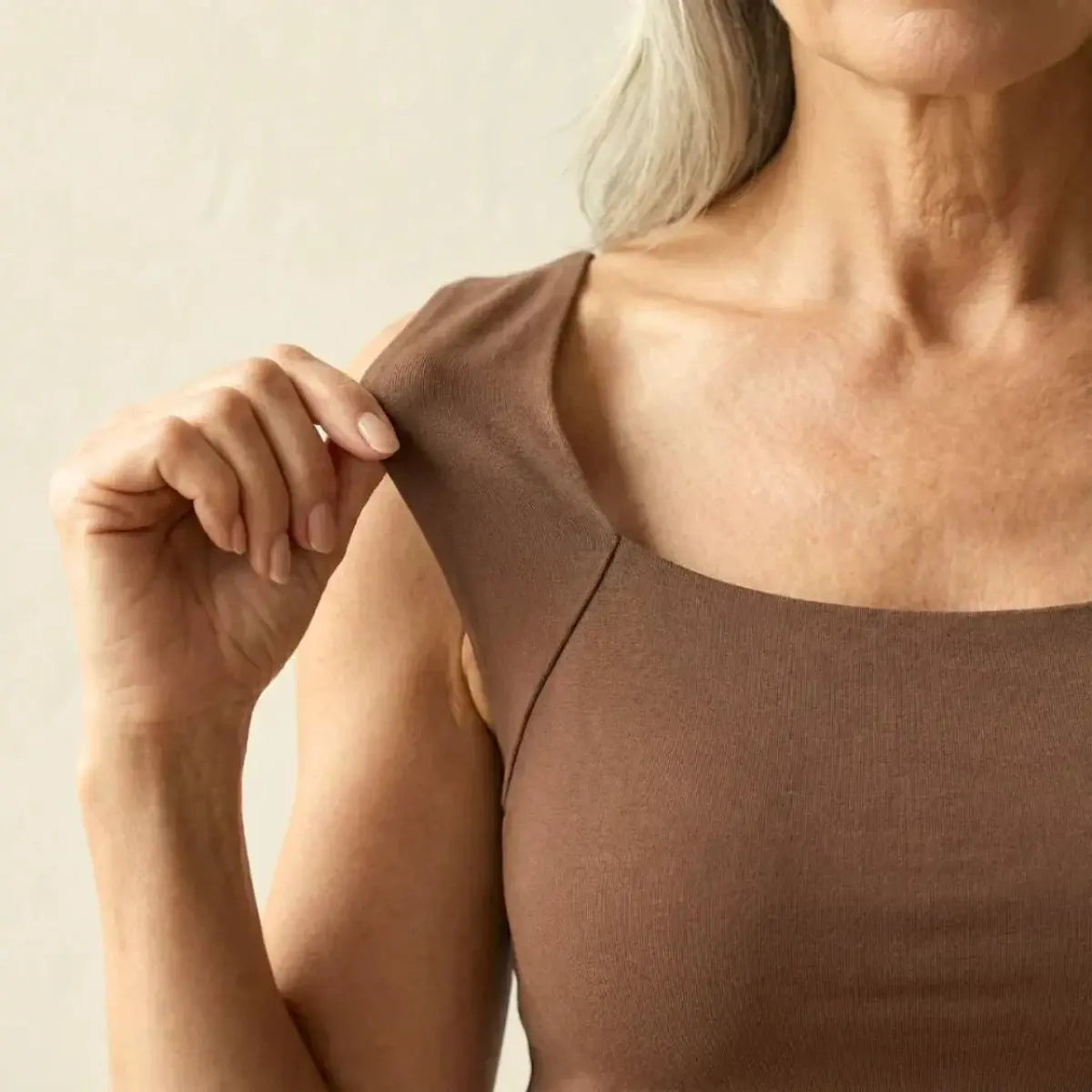 Willow | Women's Square Neck Built In Bra Sleeveless Vest Top with Linen for Evening