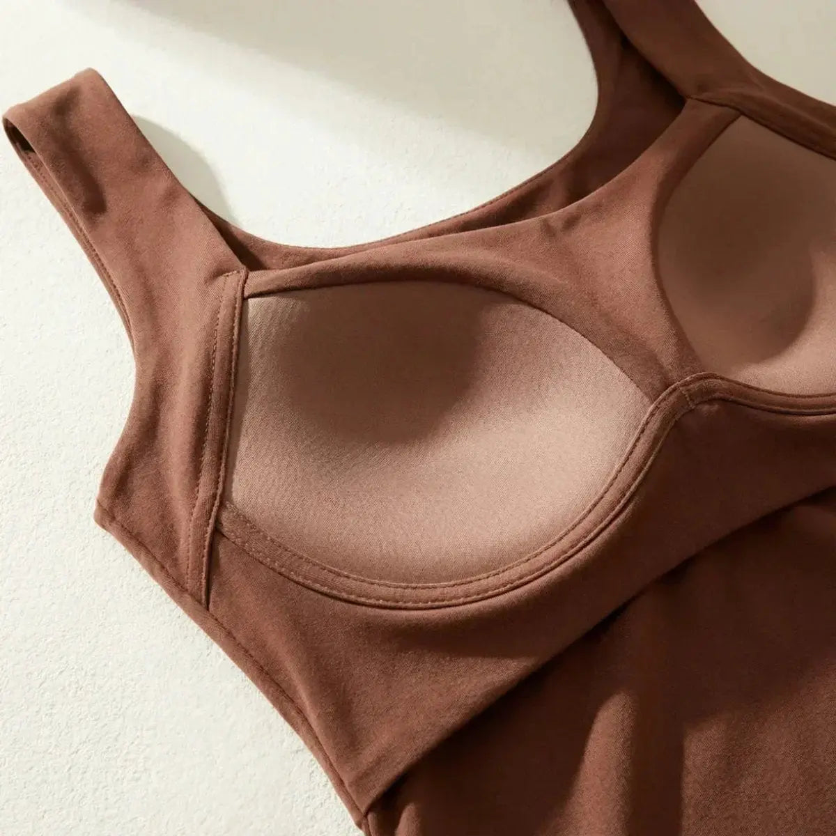 Willow | Women's Square Neck Built In Bra Sleeveless Vest Top with Linen for Evening